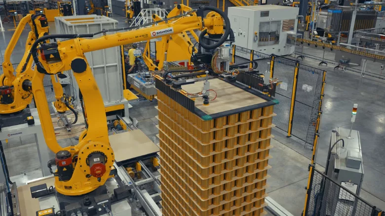 Signode food can palletizer