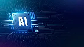 Ai technology microchip background digital transformation concept