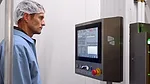 Shade Hughes, FAPC HPP technology manager, operates the center’s commercial-scale Hiperbaric high pressure processing system at Oklahoma State University’s Robert M. Kerr Food & Agricultural Products Center.