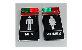 Heads Up Lock restroom sign