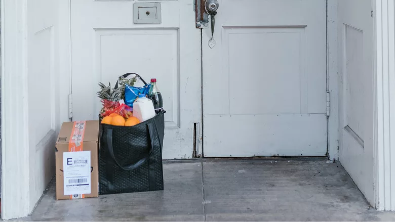 grocery delivery on doorstep