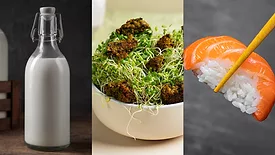 raw milk sprouts and sushi