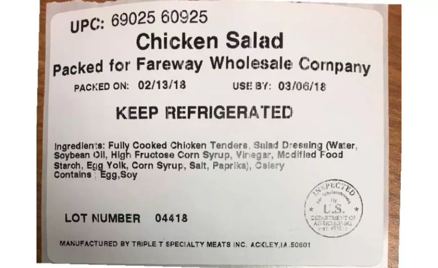 Chicken salad recall