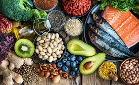 nuts avocado seeds spices blueberries ginger root