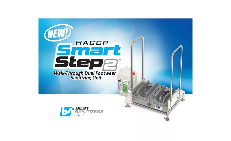 Best Sanitizers, Inc. Announces New HACCP SmartStep2 Walk-Through Dual Footwear Sanitizing Unit.