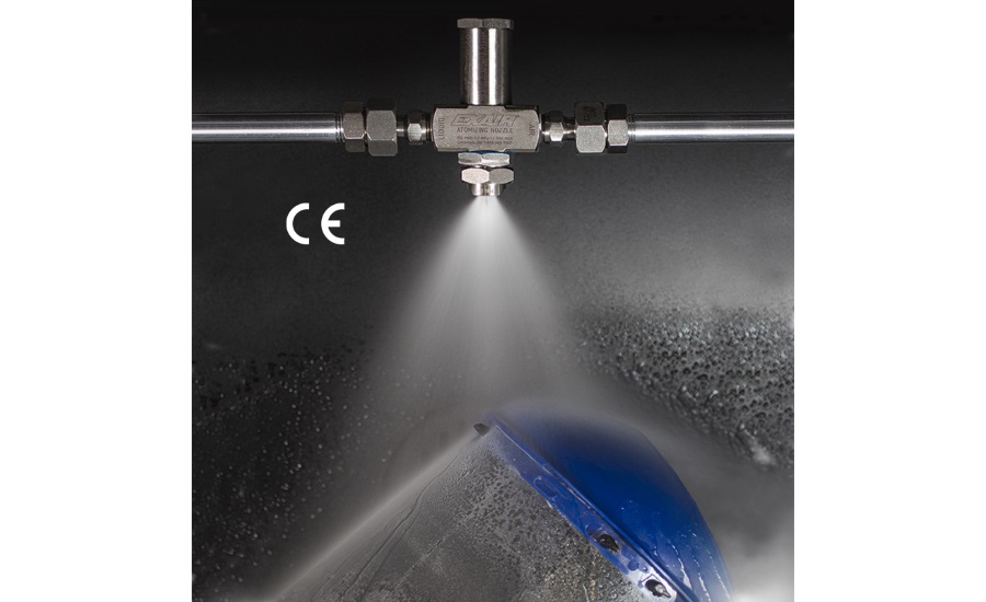 EXAIR No Drip Spray Nozzles sanitize, clean and cool while conserving liquid